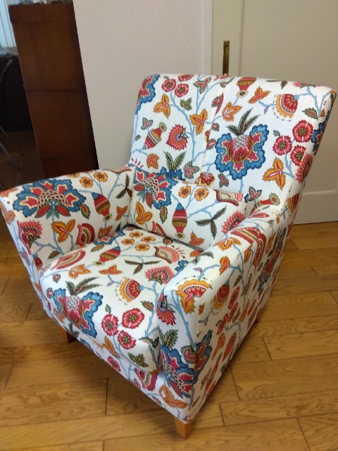 花柄生地で張り替え
